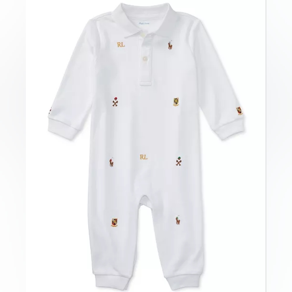 Ralph Lauren Baby Embroidered Coverall 6M